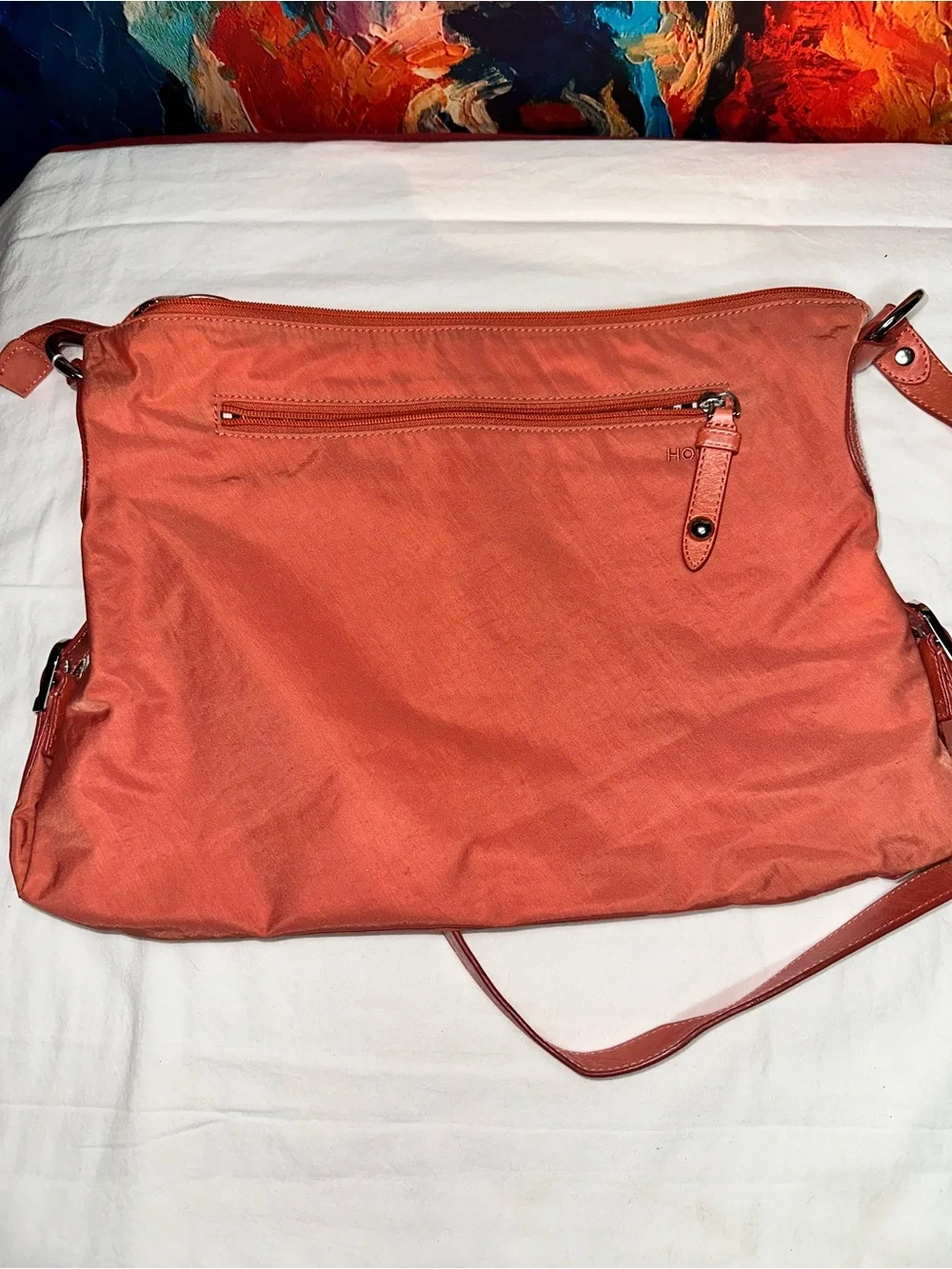 No.94 Hobo International Nylon Orange Crossbody Bag